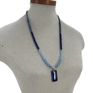 Hand Craft Lapis, Sodalite, Blue Chalcedony Stone beaded 24 inch necklace